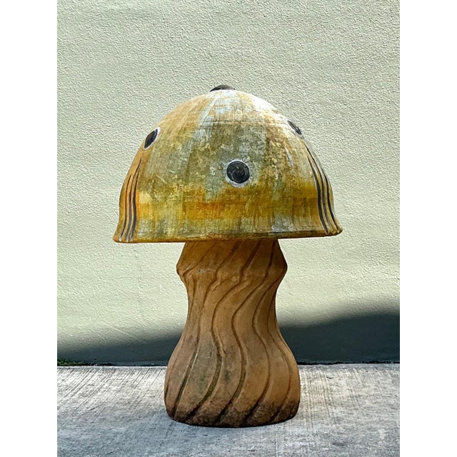 Vintage Distressed Garden Mushroom Statue For Sale - Image 10 of 15