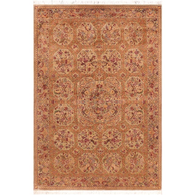 Shabby Chic 1990's Pak-Persian Taupe/Green Wool Rug - 6'1'' X 9'0'' For Sale - Image 9 of 9