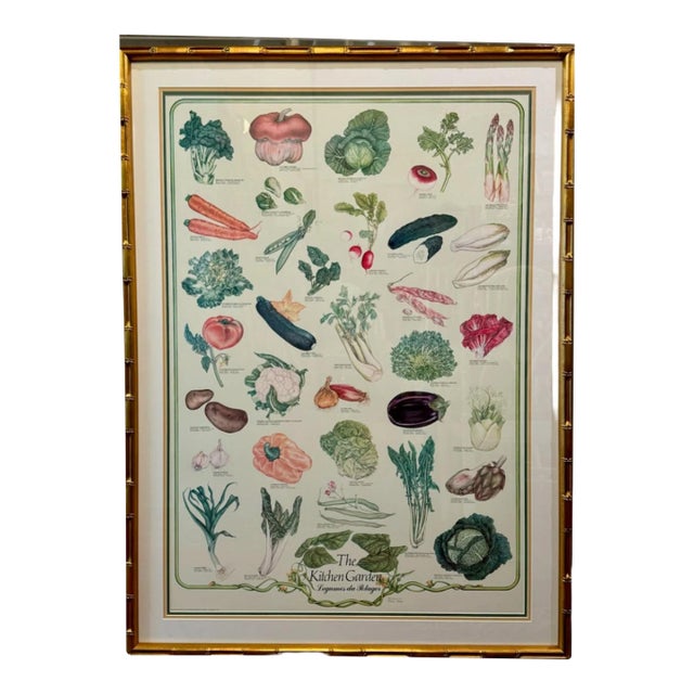 19th Century Framed Kitchen Garden Print For Sale