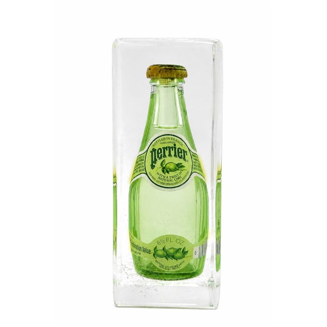 Vintage Perrier Bottle Lucite Paperweight Desk Display Decor For Sale - Image 9 of 14