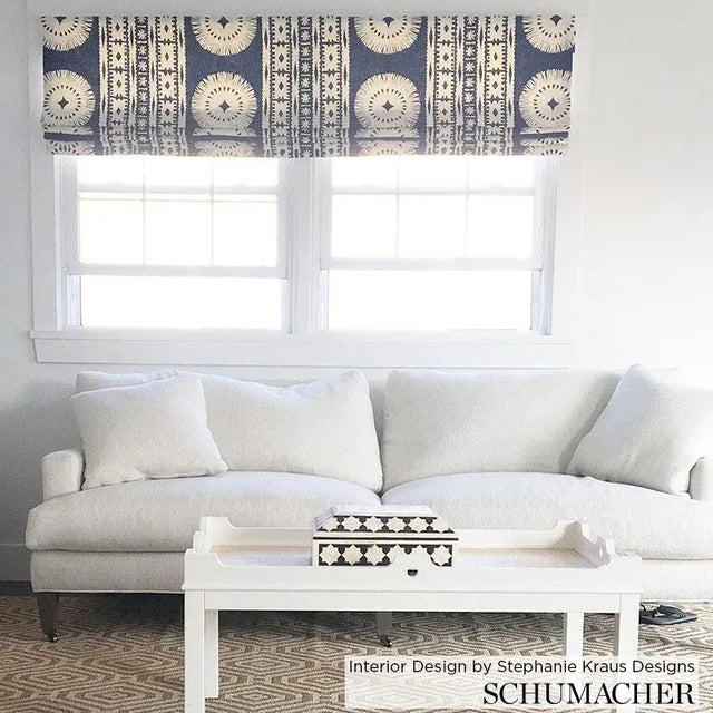 Inspired by Tapa cloths from the South Pacific, this print has a circle motif edged in a primitivist border. Another...