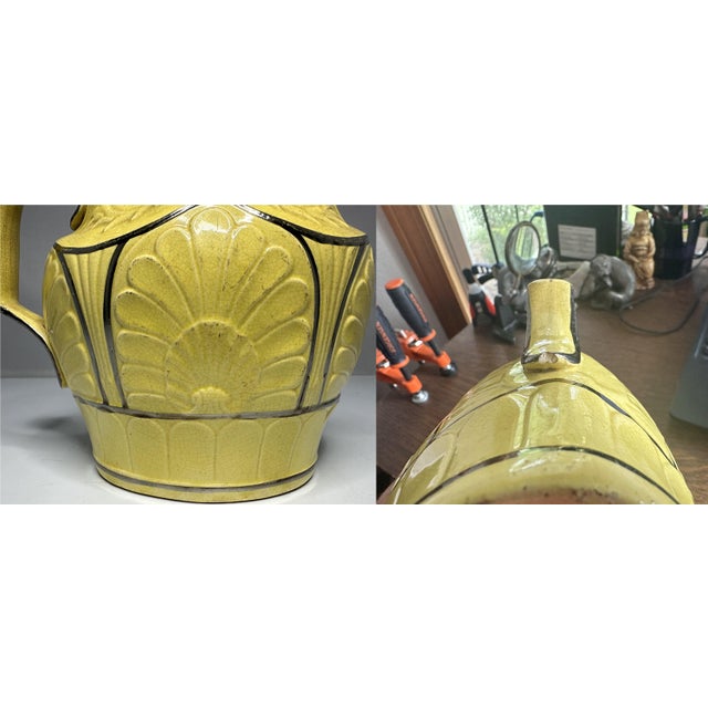 Antique Canary Yellow Silver Luster Pitcher: Staffordshire Regency Jug For Sale - Image 9 of 10