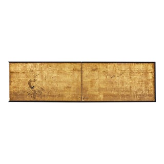 17th Century Japanese Furosaki Tea Ceremony Screen, Farmhouse Landscape, C. 1650 For Sale