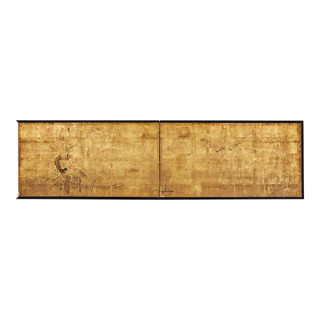 17th Century Japanese Furosaki Tea Ceremony Screen, Farmhouse Landscape, C. 1650 For Sale