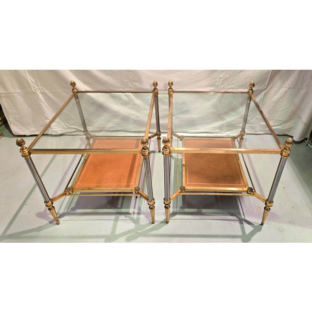 Metal Side Tables attributed to Maison Jansen, 1950s, Set of 2 For Sale - Image 7 of 10