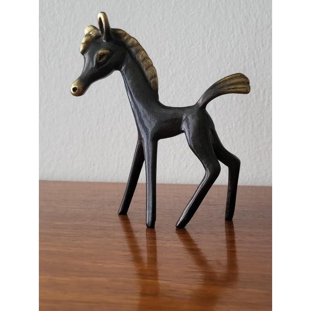 Mid-Century Modern Brass Horse Sculpture by Walter Bosse for Hertha Baller, Austria, 1950s For Sale - Image 6 of 6
