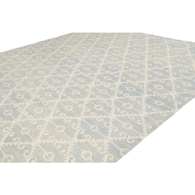 21st Century Modern Flatweave Kilim Wool Rug For Sale - Image 10 of 13