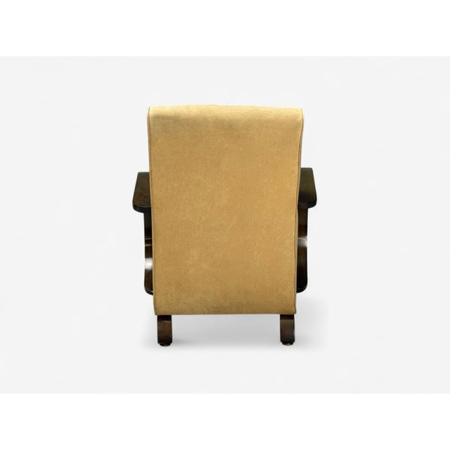 Pair of Vittorio Valabrega, Beige Velvet, Bentwood, Lounge Chairs, Italy, 1940s For Sale - Image 14 of 15