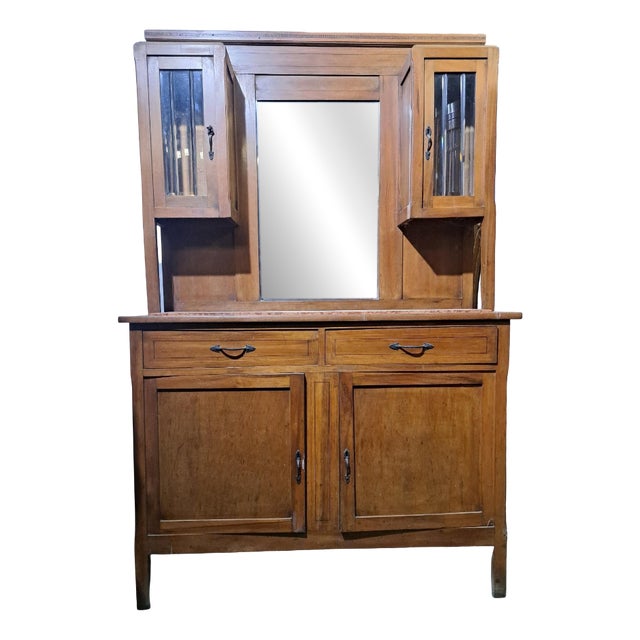 Antique Art Nouveau Cherry Cupboard, 1890s For Sale