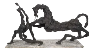 Abstract Sculpture of Horse on a Lead by Julio Aguilera