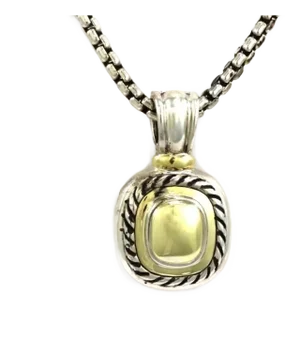 David Yurman Albion Sterling Silver 14k Yellow Gold Pendant