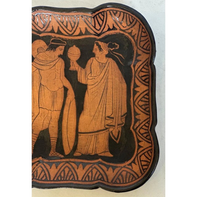 Brick Red Late 19th Century Greek Ceramic Attic Ware Set- 2 Pieces For Sale - Image 8 of 9