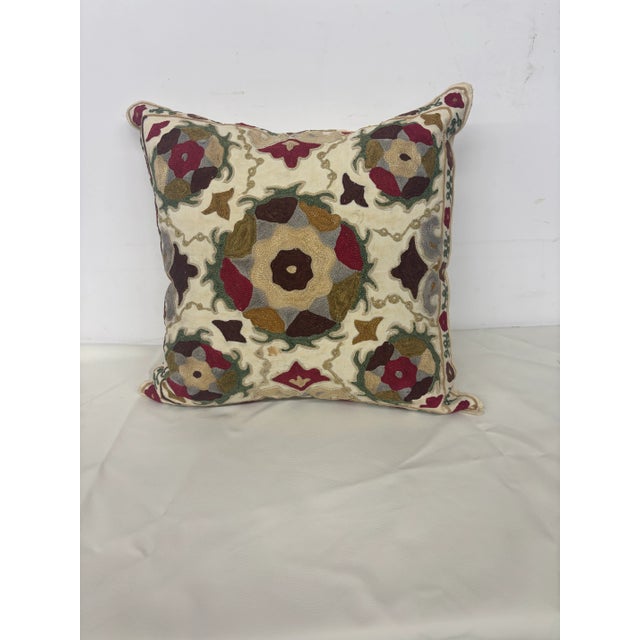 Vintage Embroidery Pillow For Sale - Image 4 of 6