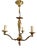 Louis XV Cast Brass Three-Light Chandelier, France, 1940s For Sale