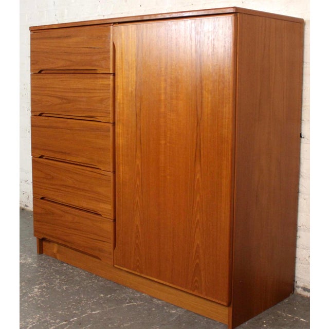 Wood Vintage Danish Modern Teak Gentleman's Chest For Sale - Image 7 of 15