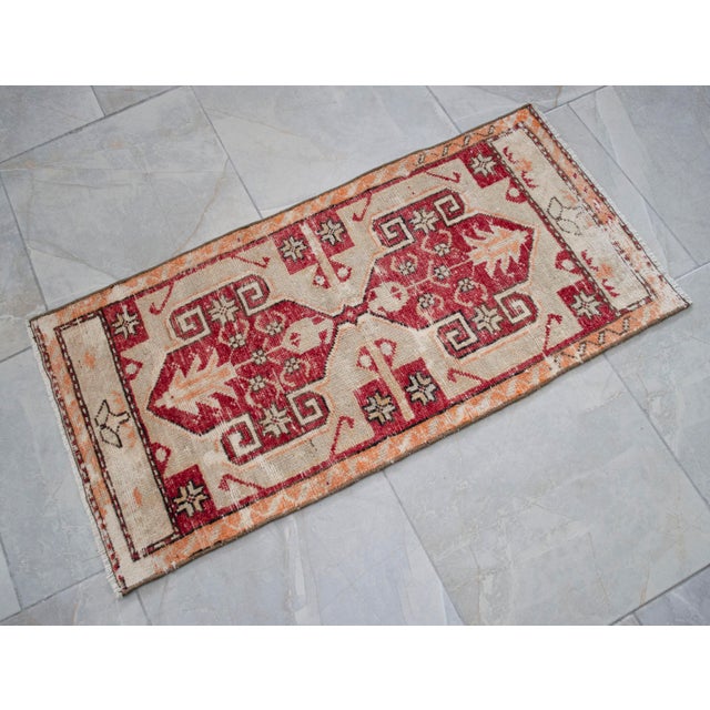 Hand Knotted Door Mat, Entryway Rug, Bath Mat, Kitchen Decor, Small Rug, Turkish Rug - 1′7″ × 3′3″ For Sale - Image 13 of 14