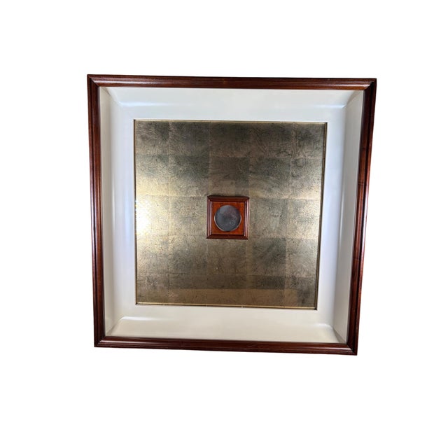 Wood Mid 20th Century Large Gold Leaf Mirror With Mahogany Frame For Sale - Image 7 of 10