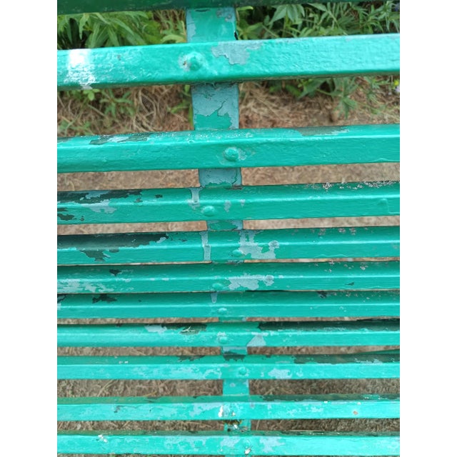 Corrugated Metal Garden Bench, 1930s For Sale - Image 15 of 16