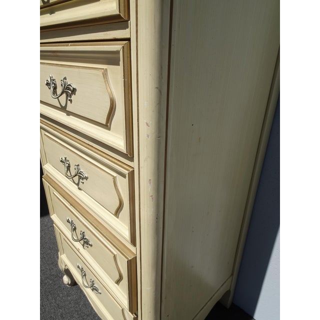 Vintage French Provincial Authentic Henry Link Lingerie Tallboy Dresser W Brass For Sale - Image 13 of 16
