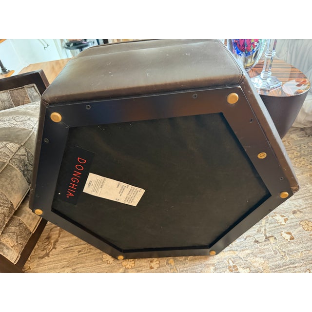 Transitional Donghia Hexagon Ottoman For Sale - Image 3 of 3