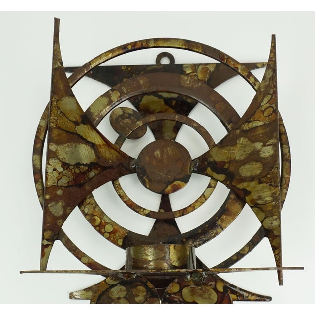 Mid-Century Modern Brutalist Wall Candleholder in Iron from Henrik Horst, 1970s For Sale - Image 4 of 11