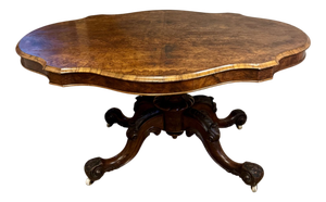 Antique Victorian Burr Walnut Table, 1860