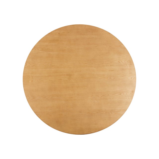 Nolan Natural Wood Round Dining Table For Sale In Los Angeles - Image 6 of 8
