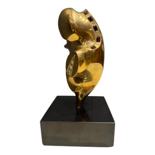 Late 20th Century Most Unusual Studded Antonio Kieff 1/6 Abstract Modern Bronze Sculpture on Marble For Sale