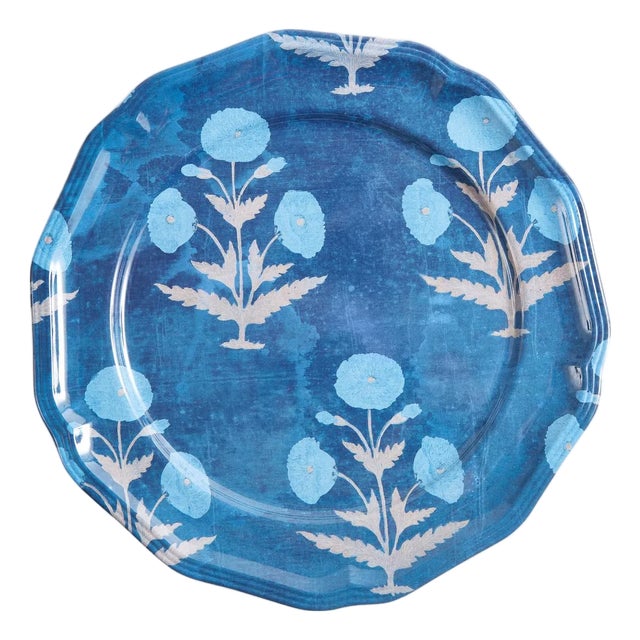 Poppy Blue Side Plates, Set of 4 For Sale