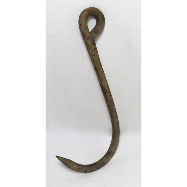 Early 19th Century Large Size Early 19th Century Hand Wrought Iron Barn Hook For Sale - Image 5 of 13