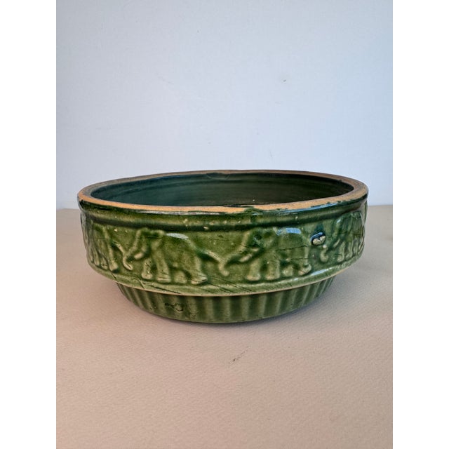 American McCoy Bulb Planter Dish With Elephants For Sale - Image 3 of 9