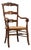 19th Century French Provincial Ladder‑back Armchair with Woven Rush Seat For Sale