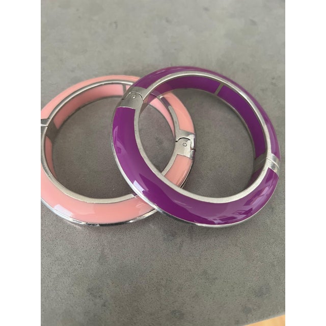 Miriam Salat Candy Pink Sterling Silver Resin bangle For Sale - Image 17 of 18