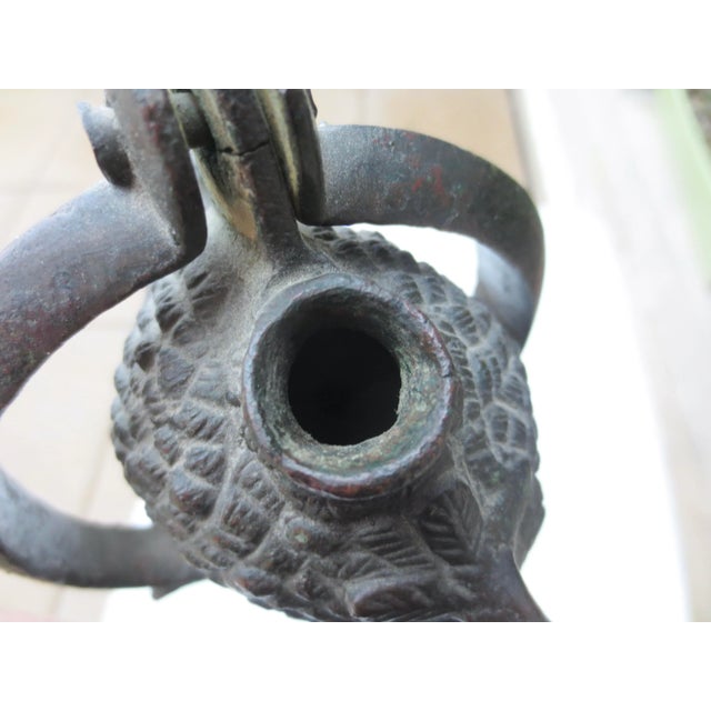 Mid 19th Century Grand Tour Bronze Roman Oil Lamp For Sale - Image 10 of 12
