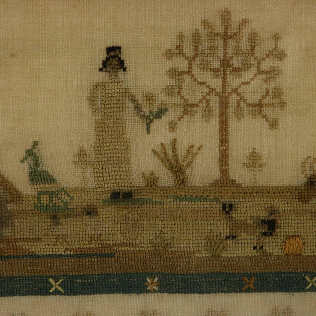 Green Antique Sampler, 1815, by Ann Platt Aged 11 For Sale - Image 8 of 18