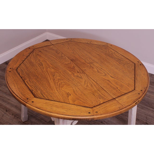 Thomasville Country Style Round Dining Table, White Painted Chairish