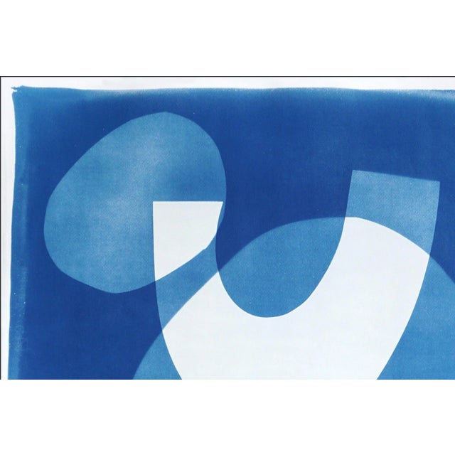 2025, House on a Hill, Desert Modernism Architecture, Handmade Monotype Cyanotype on Watercolor Paper by Kind of Cyan For Sale In Miami - Image 6 of 8