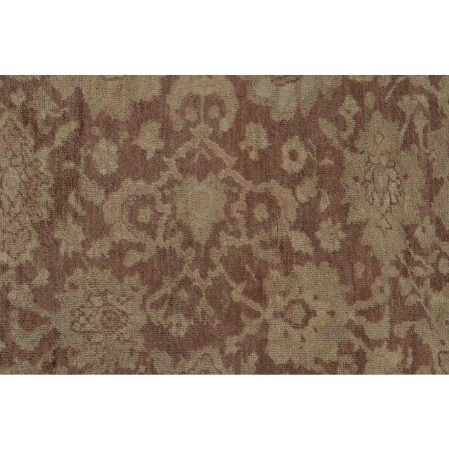 Beige Antique Mahal Afghan Rug in Beige-Brown Floral Patterns by Rug & Kilim For Sale - Image 8 of 9