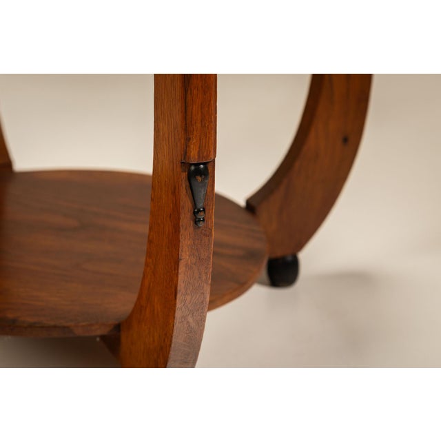 Brown Amsterdam School Side Table in Oak with Curved Legs, 1920s For Sale - Image 8 of 11