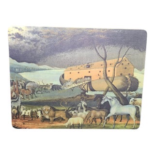 Vintage Edward Hicks Noah's Ark Cork-Backed Desk Pad/Wall Art For Sale