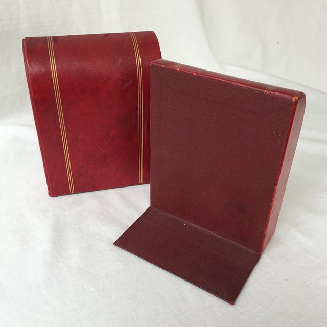 Gilt Red Leather Bookends A Pair Chairish