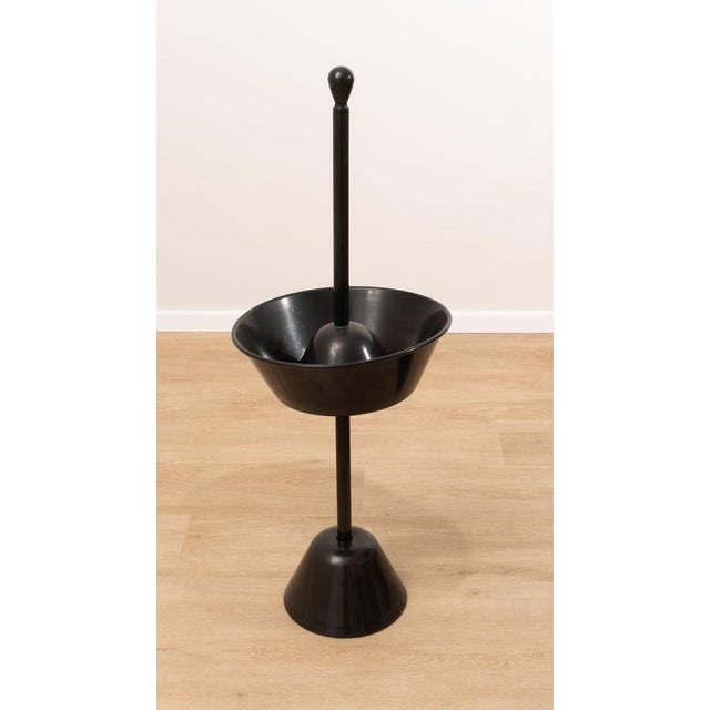 Pair of steel servo ashtrays by Achille and Piergiacomo Castiglioni for Zanotta, Made in Italy, 1980s. Floor ashtray...