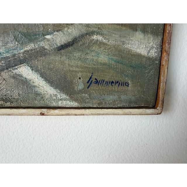 Wood 1970s Vintage Impressionist Cityscape Oil on Canvas Painting, Signed For Sale - Image 7 of 12