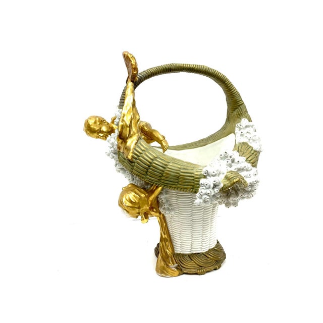 Imperial Amphora Turn Porcelain Cherub Basket With Cascading Rosettes, Circa 1890–1900 For Sale - Image 12 of 16
