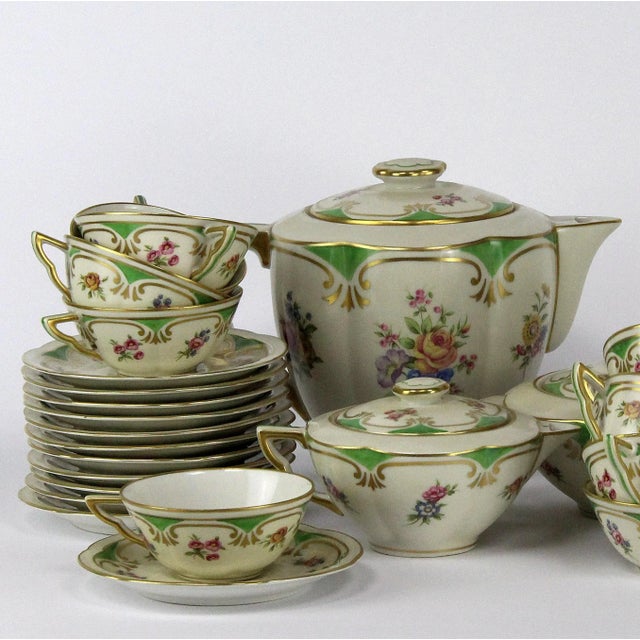 Limoges Porcelain Coffee Set by Charles Ahrenfeldt, Set of 27 For Sale - Image 9 of 10