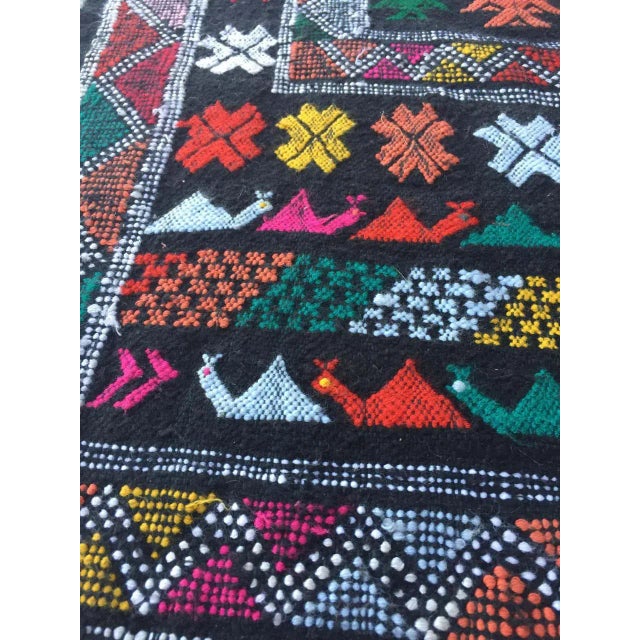 Textile Moroccan Vintage North African Black Tribal Kilim Rug For Sale - Image 7 of 11