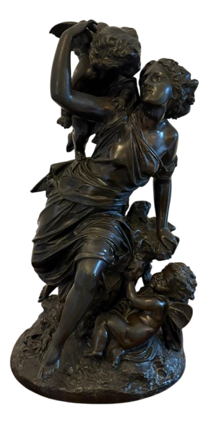 L’amour Maternel Bronze Sculpture by Auguste Moreau, 1890
