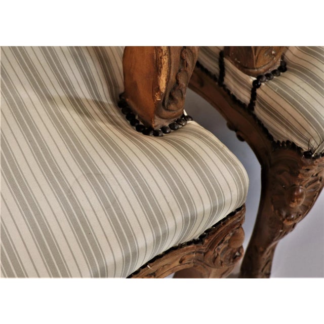 Cream Pair of Circa 1900 Louis XV Style Beech Fauteuil Armchairs For Sale - Image 8 of 13