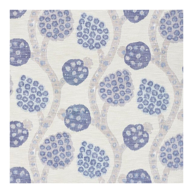 Sample - Schumacher Annabel Warp Print Fabric in Blue For Sale