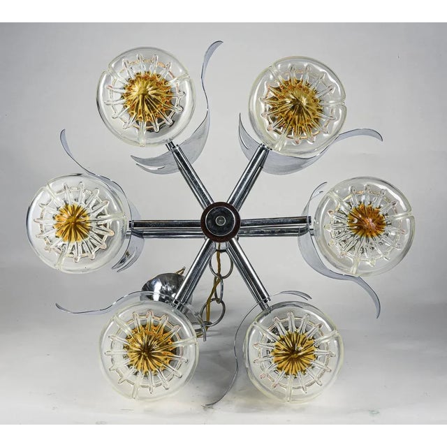 Gray Space Age Murano Glass Chandelier from Mazzega, 1960s-1970s For Sale - Image 8 of 9